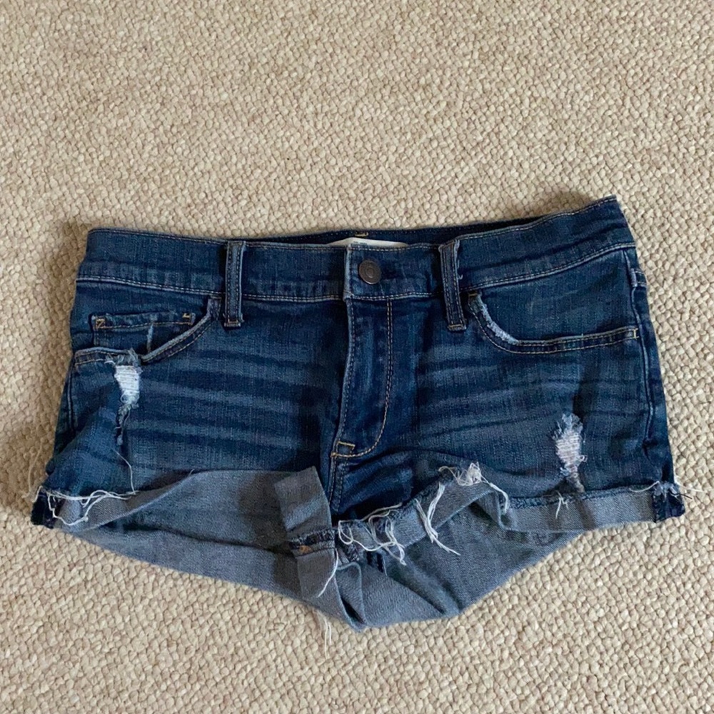 Ripped style jean shorts